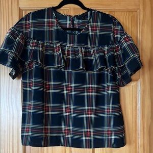 J. Crew Plaid Ruffle Women's Top